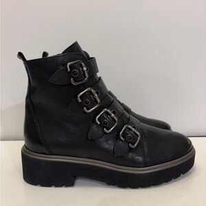 Paul Green Bobbi Moto Boot Black Leather size youth 4.5